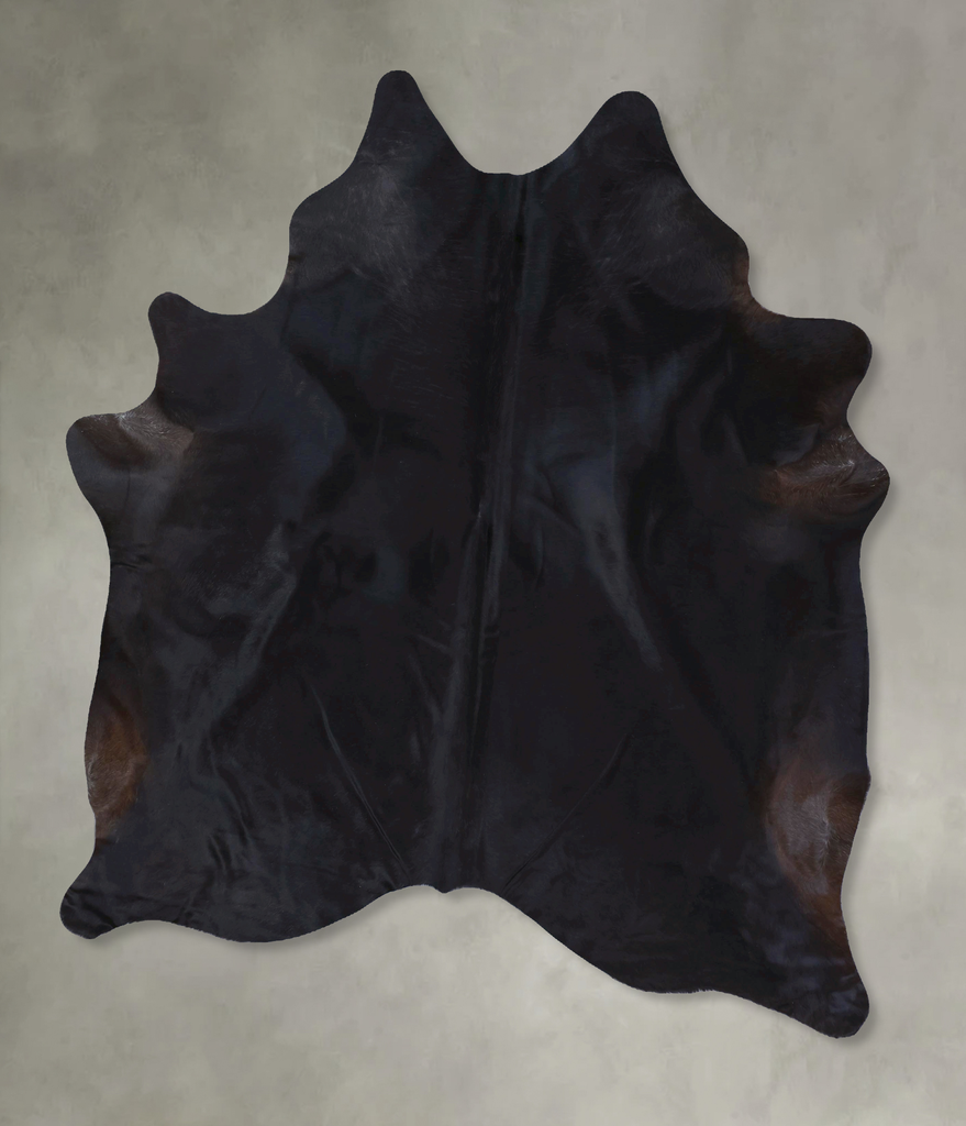 Solid Black XX-Large Brazilian Cowhide Rug 7'11"H x 6'4"W #B19943 by Hudson Hides