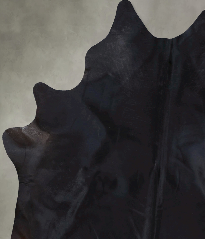 Solid Black XX-Large Brazilian Cowhide Rug 7'11"H x 6'4"W #B19943 by Hudson Hides