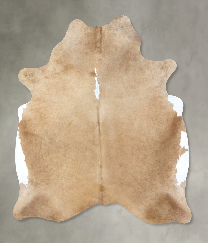 Beige X-Large Brazilian Cowhide Rug 7'5"H x 5'10"W #B19956 by Hudson Hides
