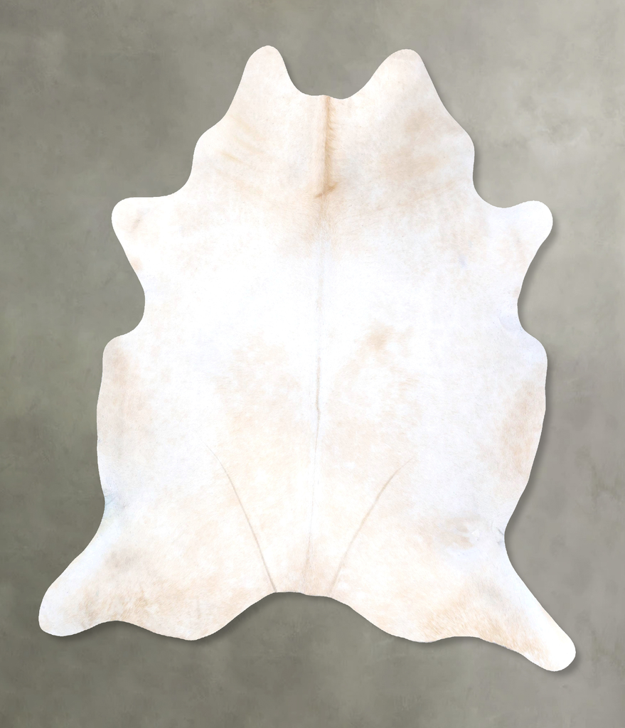 Ivory with Beige XX-Large Brazilian Cowhide Rug 7'9"H x 6'10"W #B19958 by Hudson Hides