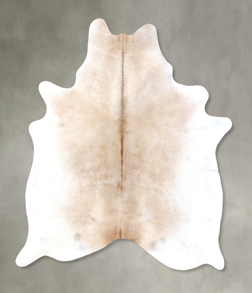 Ivory with Beige XX-Large Brazilian Cowhide Rug 8'2"H x 6'5"W #B19966 by Hudson Hides