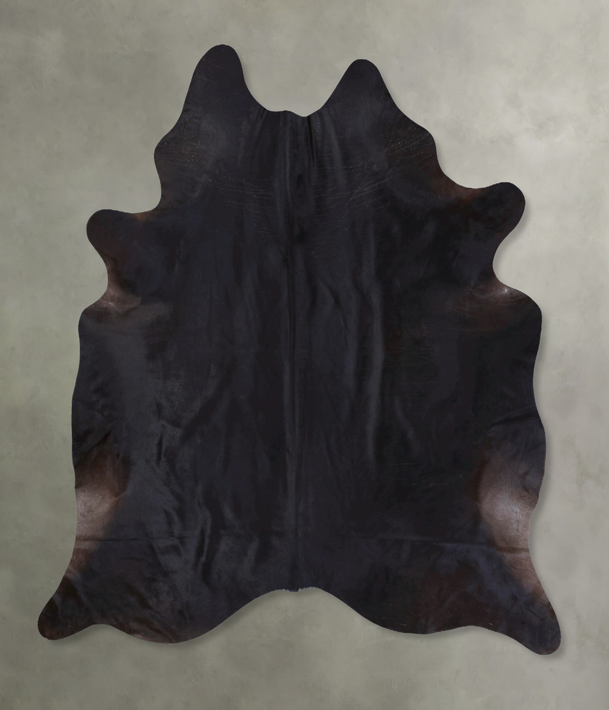 Solid Black XX-Large Brazilian Cowhide Rug 8'9"H x 7'4"W #B19970 by Hudson Hides