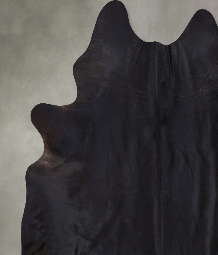 Solid Black XX-Large Brazilian Cowhide Rug 8'9"H x 7'4"W #B19970 by Hudson Hides