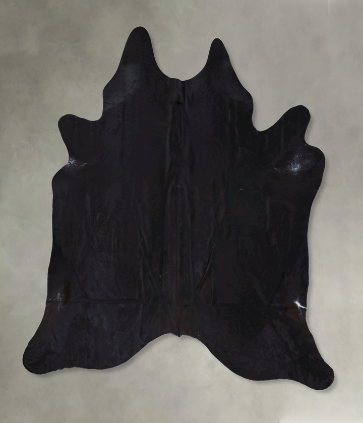 Solid Black XX-Large Brazilian Cowhide Rug 8'5"H x 7'3"W #B19979 by Hudson Hides