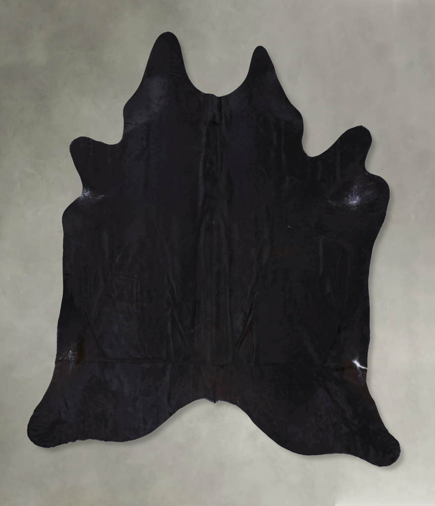 Solid Black XX-Large Brazilian Cowhide Rug 8'5"H x 7'3"W #B19979 by Hudson Hides