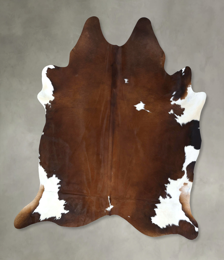 Chocolate and White XX-Large Brazilian Cowhide Rug 8'3"H x 7'3"W #B19988 by Hudson Hides
