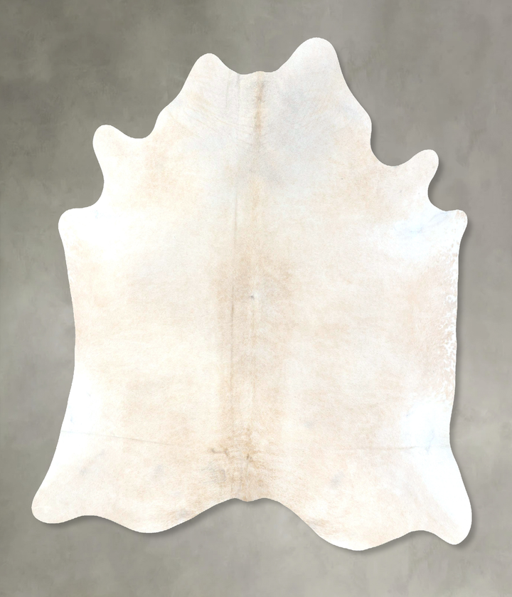 Ivory with Beige X-Large Brazilian Cowhide Rug 7'1"H x 6'2"W #B19992 by Hudson Hides