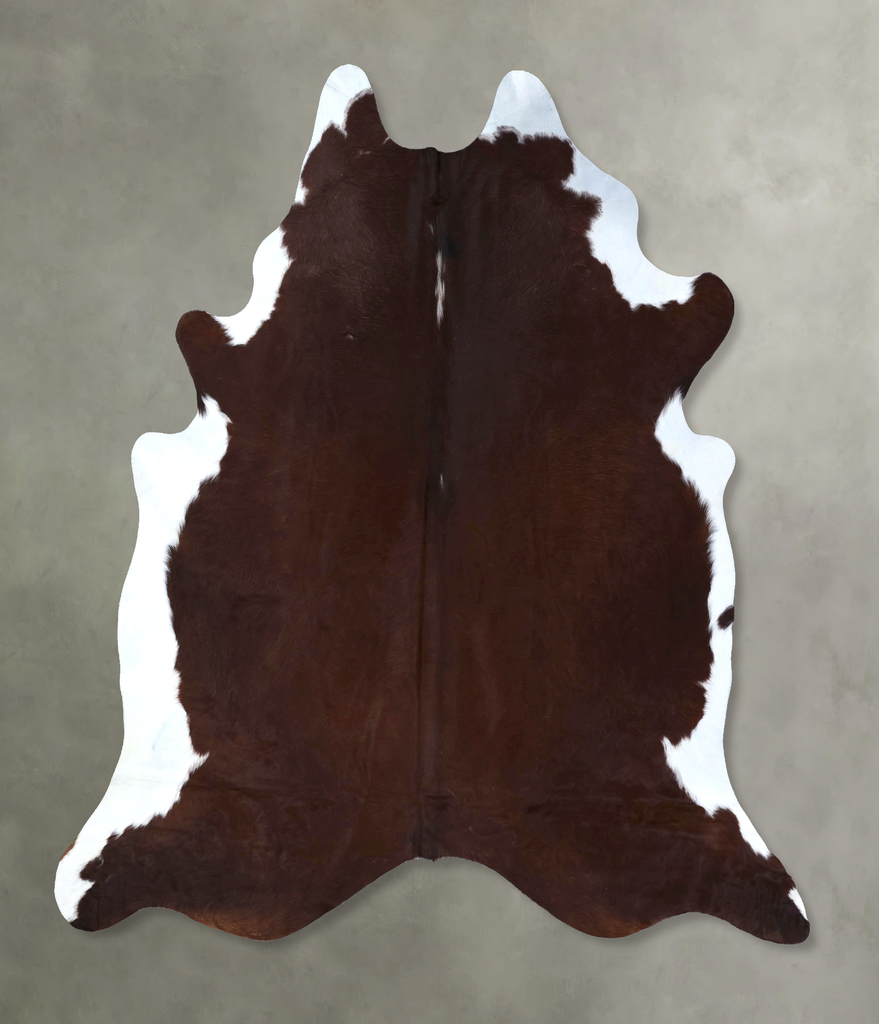 Brown and White Regular XX-Large Brazilian Cowhide Rug 8'6"H x 7'4"W #B19993 by Hudson Hides