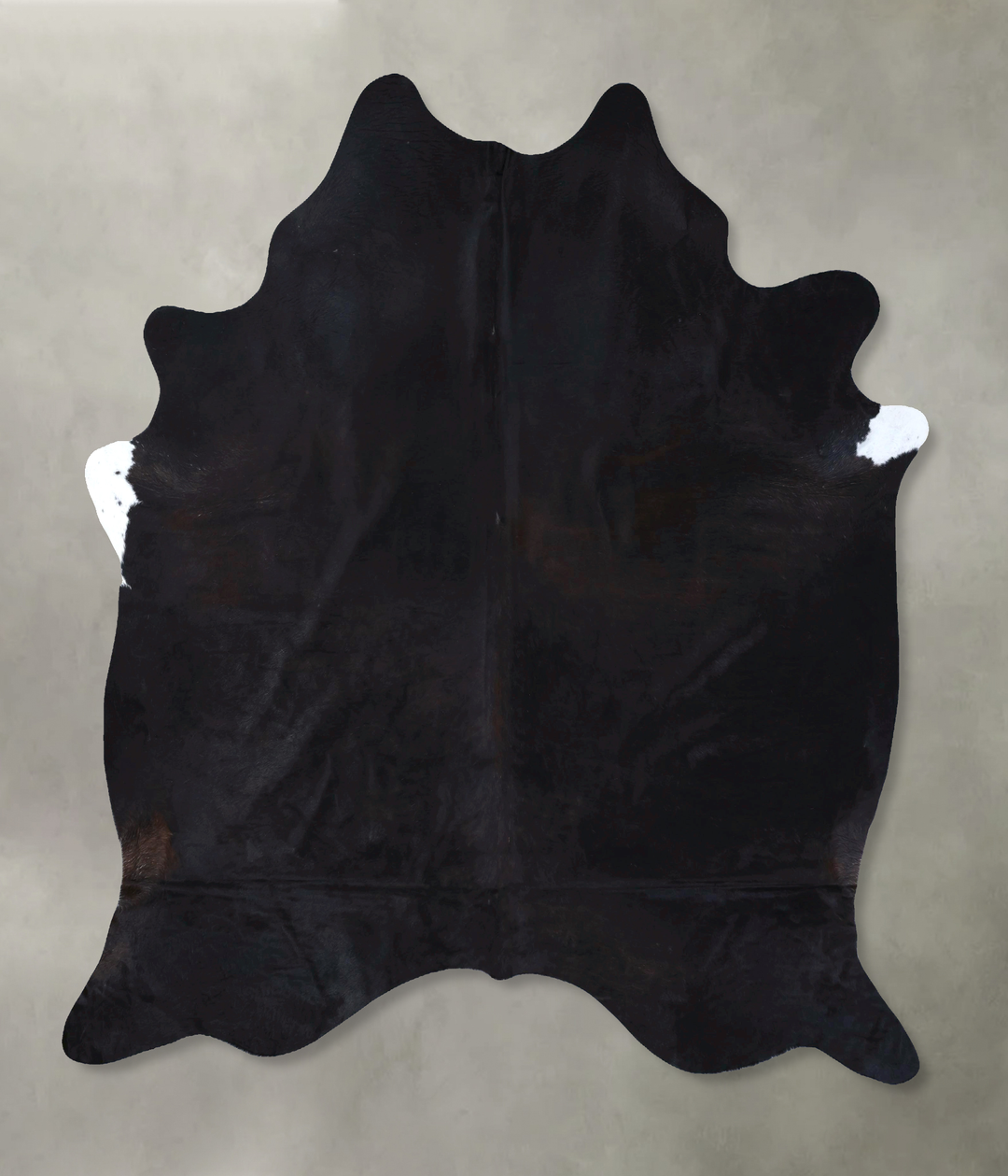 Solid Black XX-Large Brazilian Cowhide Rug 8'4"H x 7'1"W #B19995 by Hu