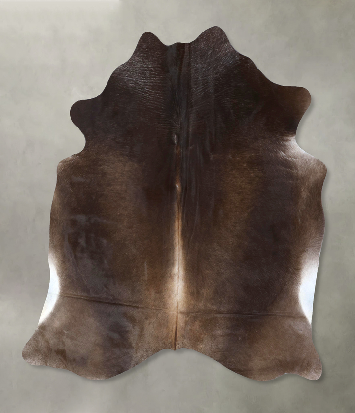 Chocolate X-Large Brazilian Cowhide Rug 7'7"H x 6'7"W #B19996 by Hudson Hides
