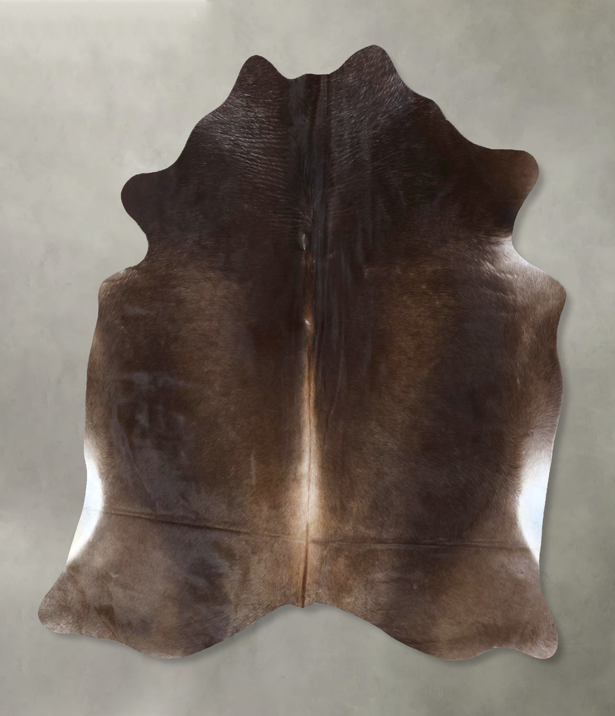 Chocolate X-Large Brazilian Cowhide Rug 7'7"H x 6'7"W #B19996 by Hudson Hides