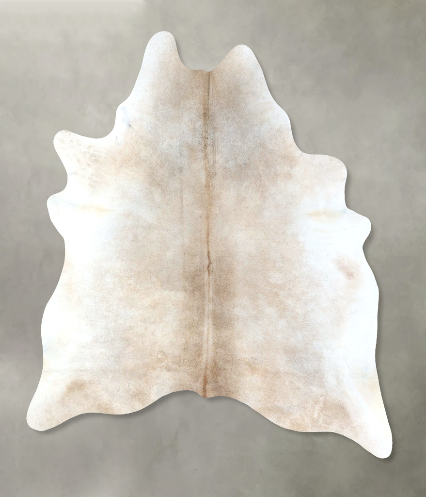 Ivory with Beige XX-Large Brazilian Cowhide Rug 8'0"H x 6'5"W #B19999 by Hudson Hides