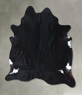 Solid Black X-Large Brazilian Cowhide Rug 7'6"H x 6'3"W #B20003 by Hudson Hides