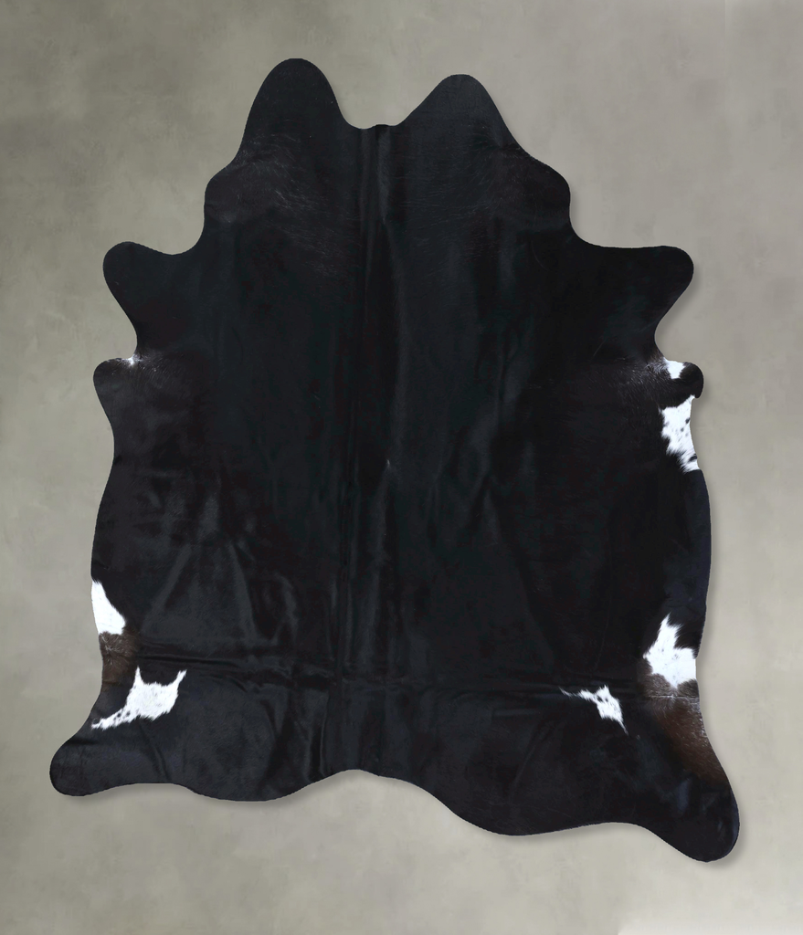 Solid Black X-Large Brazilian Cowhide Rug 7'6"H x 6'3"W #B20003 by Hudson Hides