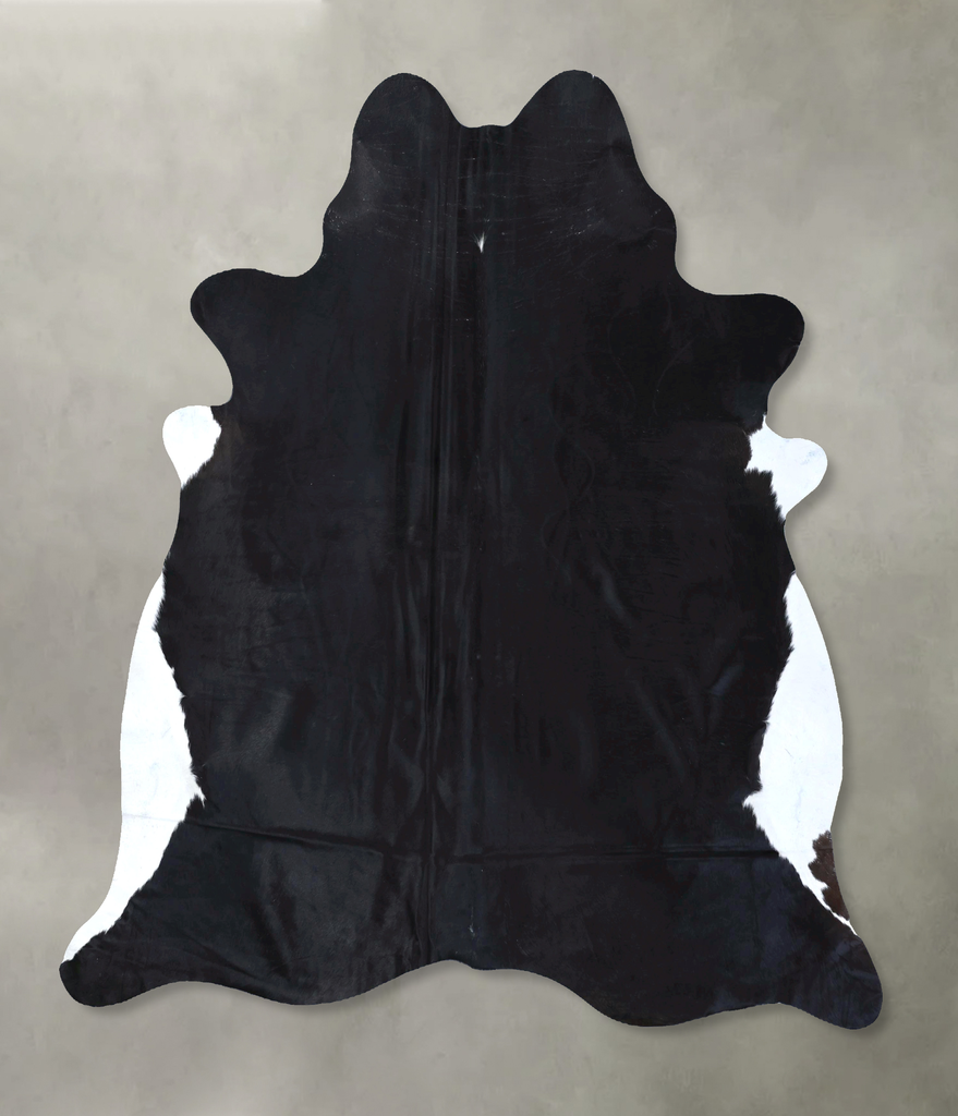 Solid Black X-Large Brazilian Cowhide Rug 7'4"H x 6'8"W #B20008 by Hudson Hides