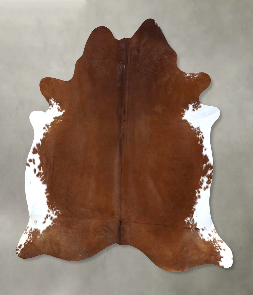 Brown and White Regular XX-Large Brazilian Cowhide Rug 8'0"H x 7'1"W #B20009 by Hudson Hides