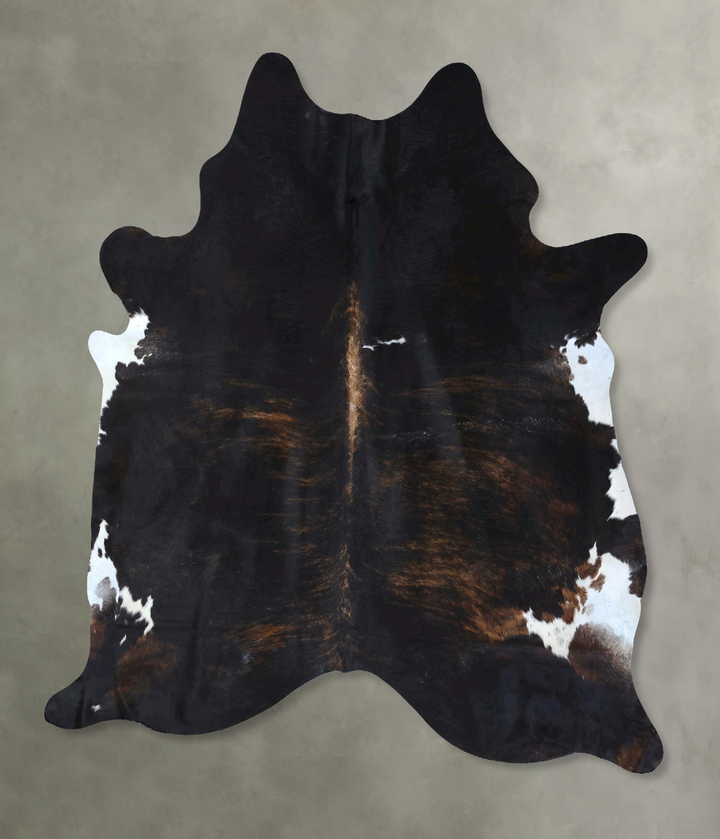 Dark Brindle X-Large Brazilian Cowhide Rug 7'10"H x 6'3"W #B20018 by Hudson Hides