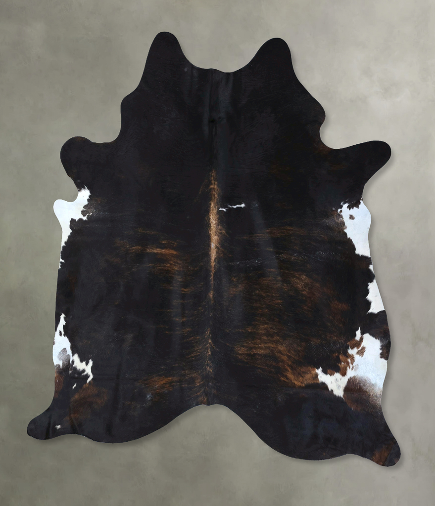 Dark Brindle X-Large Brazilian Cowhide Rug 7'10"H x 6'3"W #B20018 by Hudson Hides