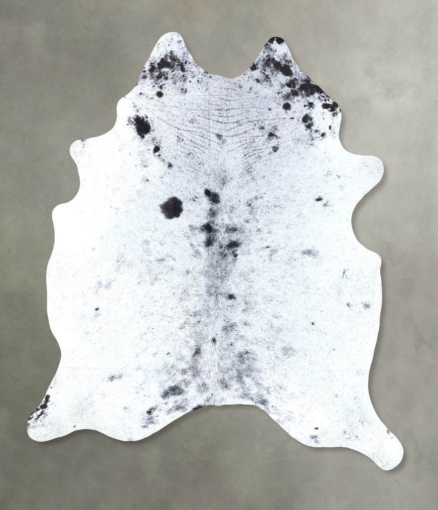 Salt and Pepper Black X-Large Brazilian Cowhide Rug 7'10"H x 6'5"W #B20029 by Hudson Hides