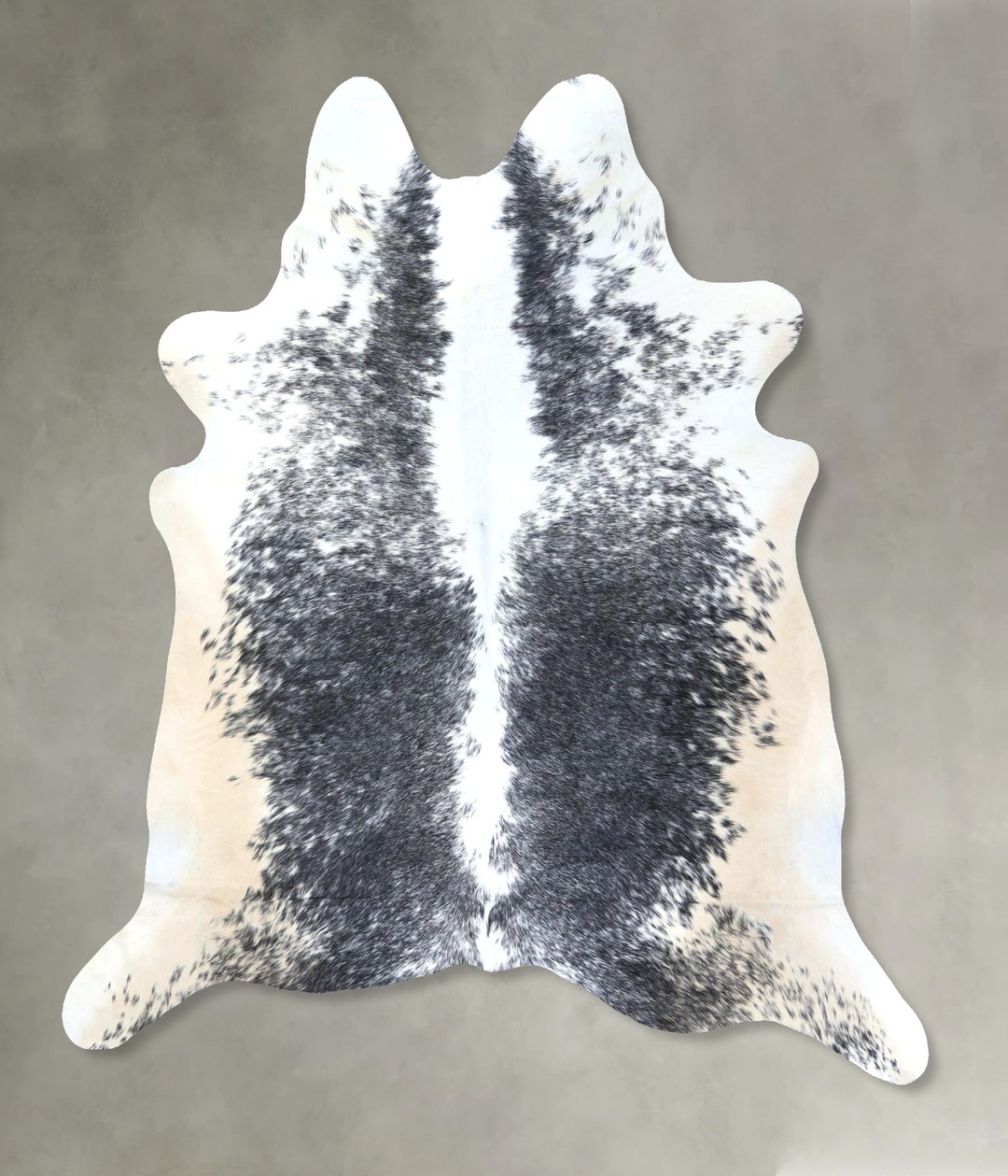 Salt and Pepper Black X-Large Brazilian Cowhide Rug 7'4"H x 6'9"W #B20