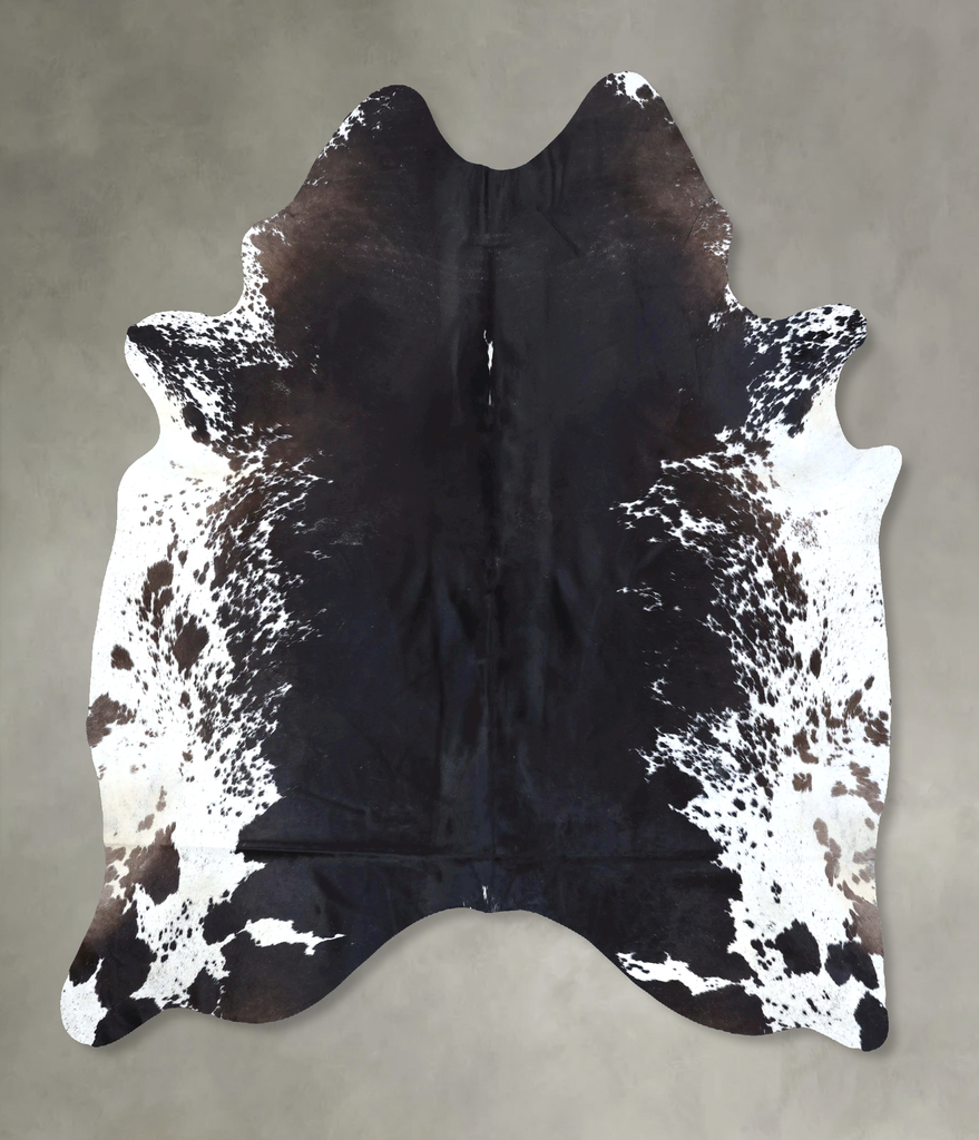 Salt and Pepper Black X-Large Brazilian Cowhide Rug 7'8"H x 6'4"W #B20032 by Hudson Hides