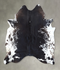 Salt and Pepper Black X-Large Brazilian Cowhide Rug 7'8