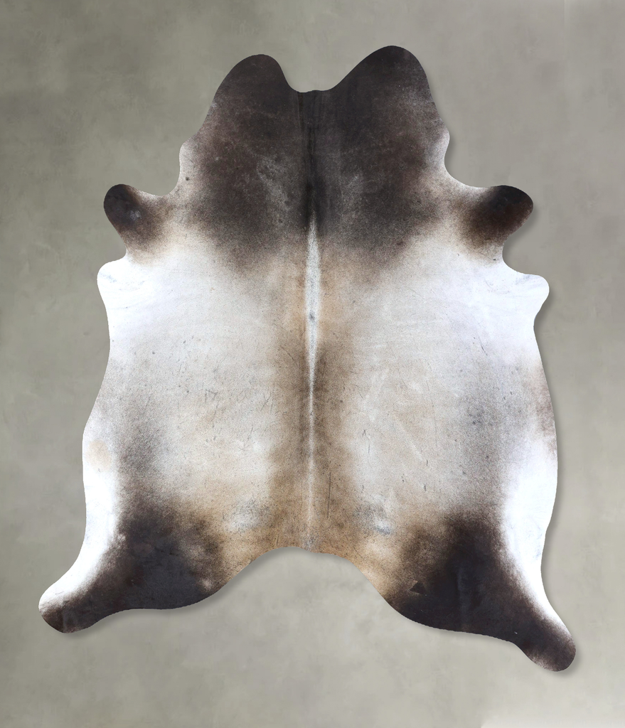 Grey with Beige XX-Large Brazilian Cowhide Rug 8'1"H x 6'8"W #B20036 by Hudson Hides
