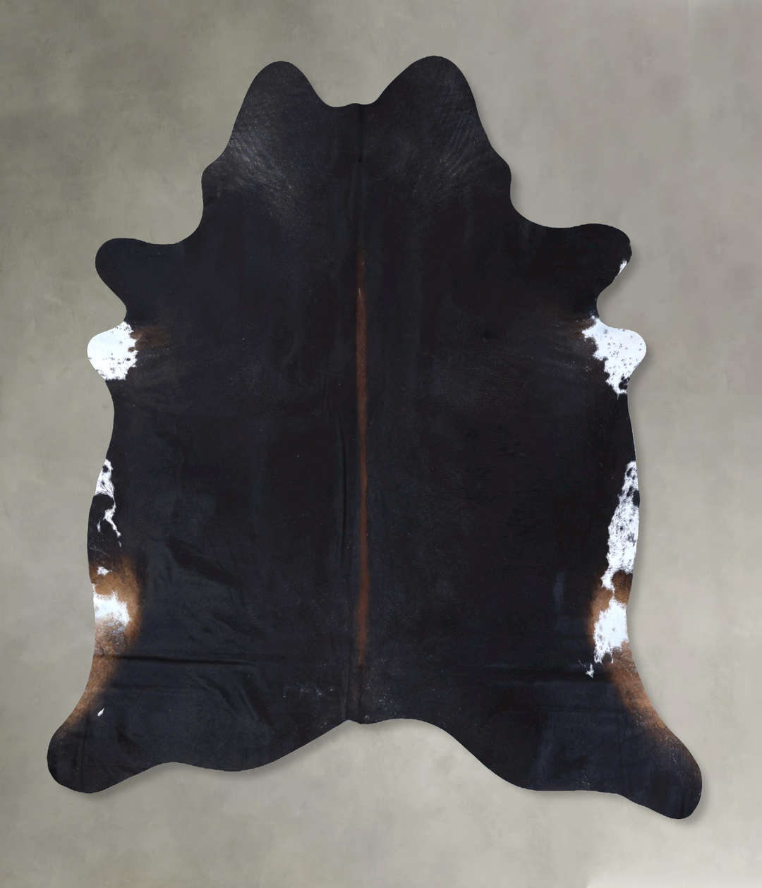Solid Black XX-Large Brazilian Cowhide Rug 8'7"H x 7'2"W #B20037 by Hu