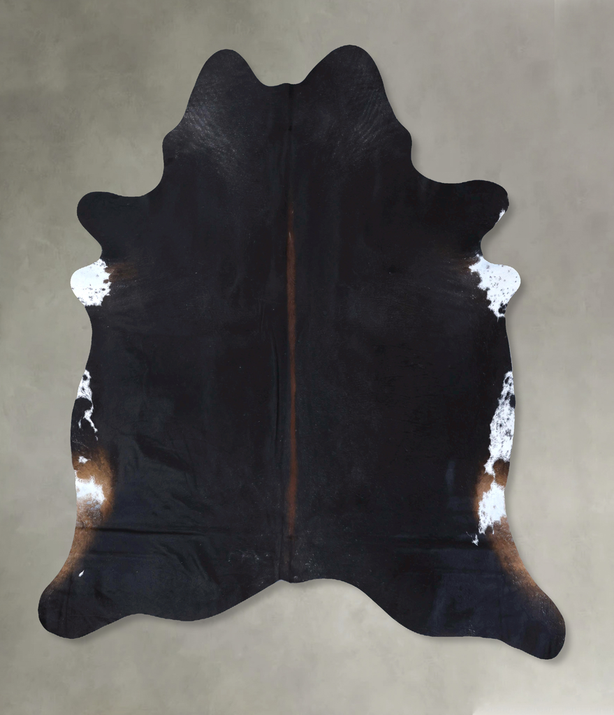 Solid Black XX-Large Brazilian Cowhide Rug 8'7"H x 7'2"W #B20037 by Hudson Hides