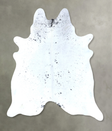Salt and Pepper Black XX-Large Brazilian Cowhide Rug 7'7"H x 7'2"W #B20041 by Hudson Hides
