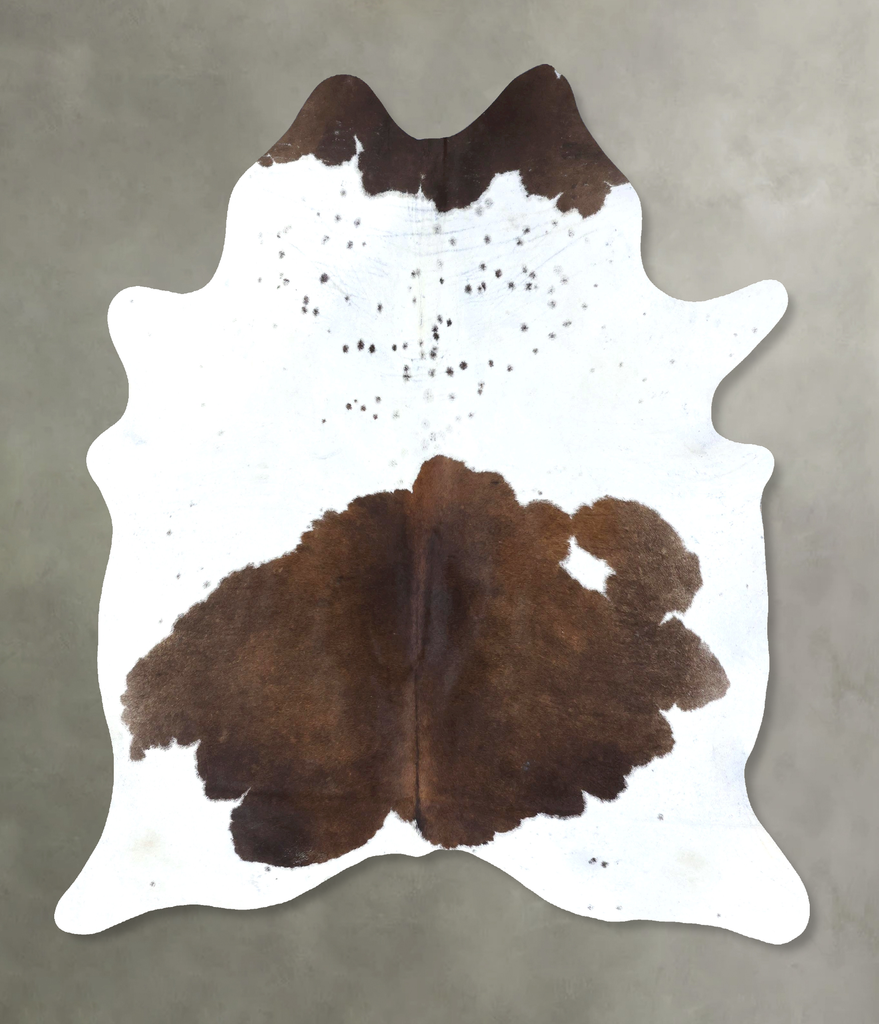 Chocolate and White X-Large Brazilian Cowhide Rug 7'7"H x 6'2"W #B20043 by Hudson Hides