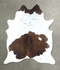 Chocolate and White X-Large Brazilian Cowhide Rug 7'7