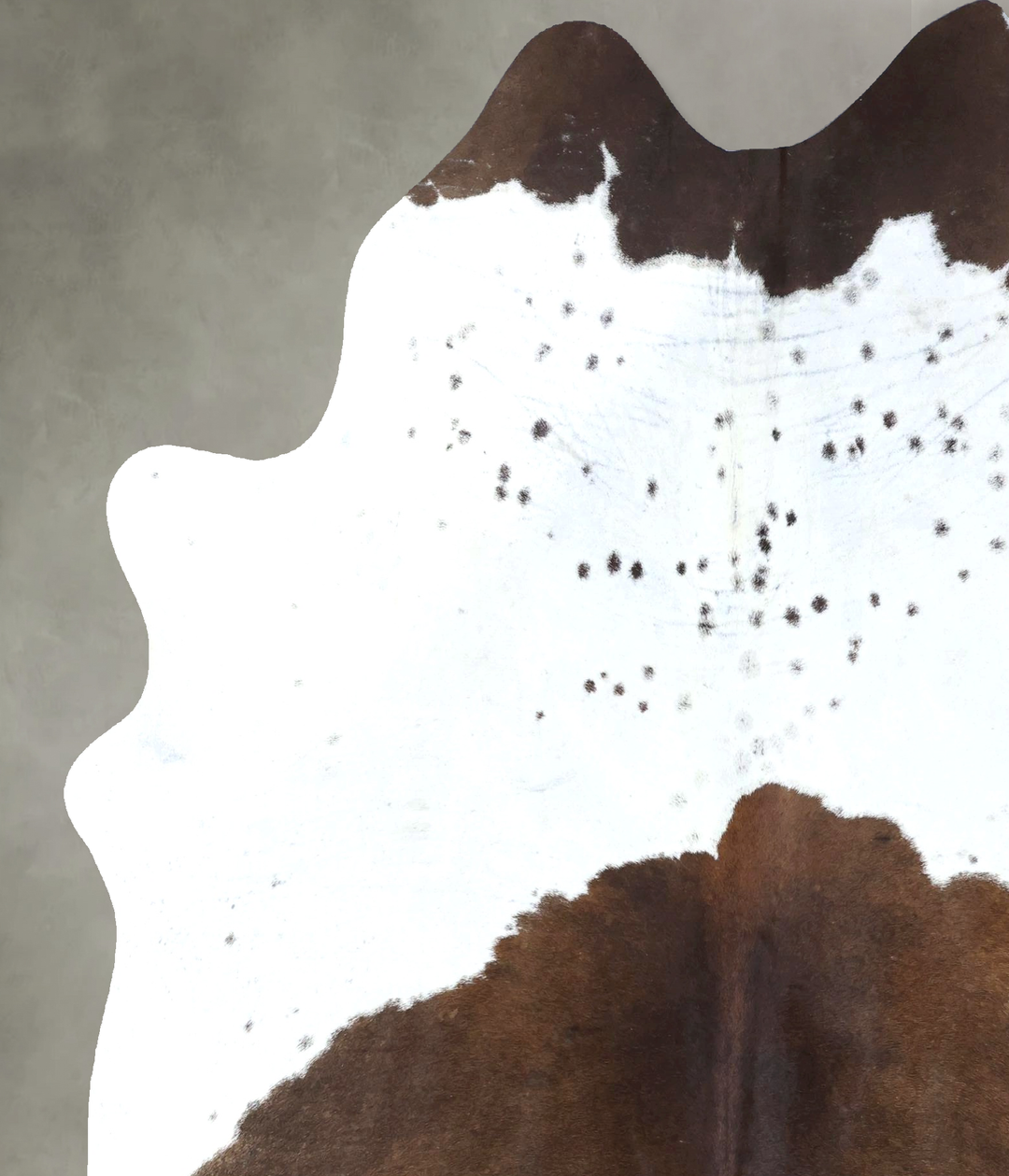 Chocolate and White X-Large Brazilian Cowhide Rug 7'7"H x 6'2"W #B2004