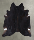 Solid Black XX-Large Brazilian Cowhide Rug 7'10"H x 7'0"W #B20044 by Hudson Hides