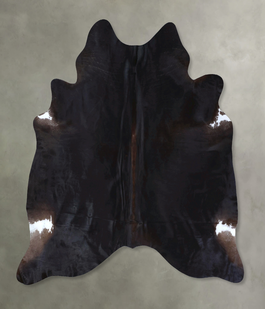 Solid Black XX-Large Brazilian Cowhide Rug 7'10"H x 7'0"W #B20044 by Hudson Hides