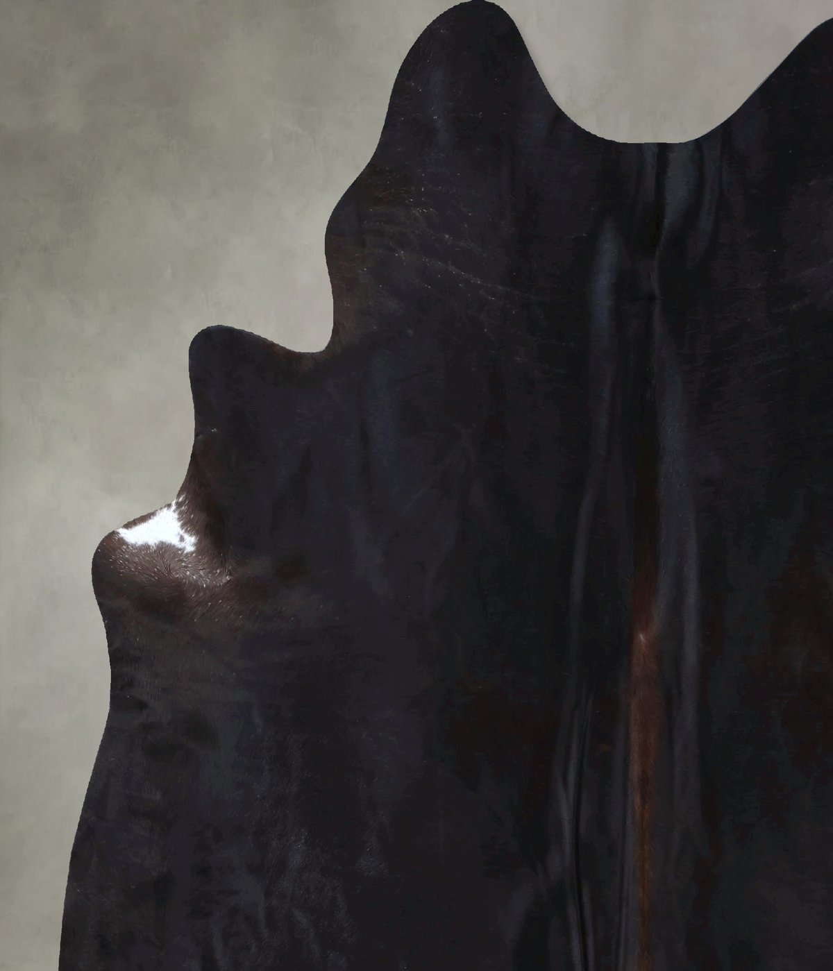 Solid Black Cowhide Rug #B20044