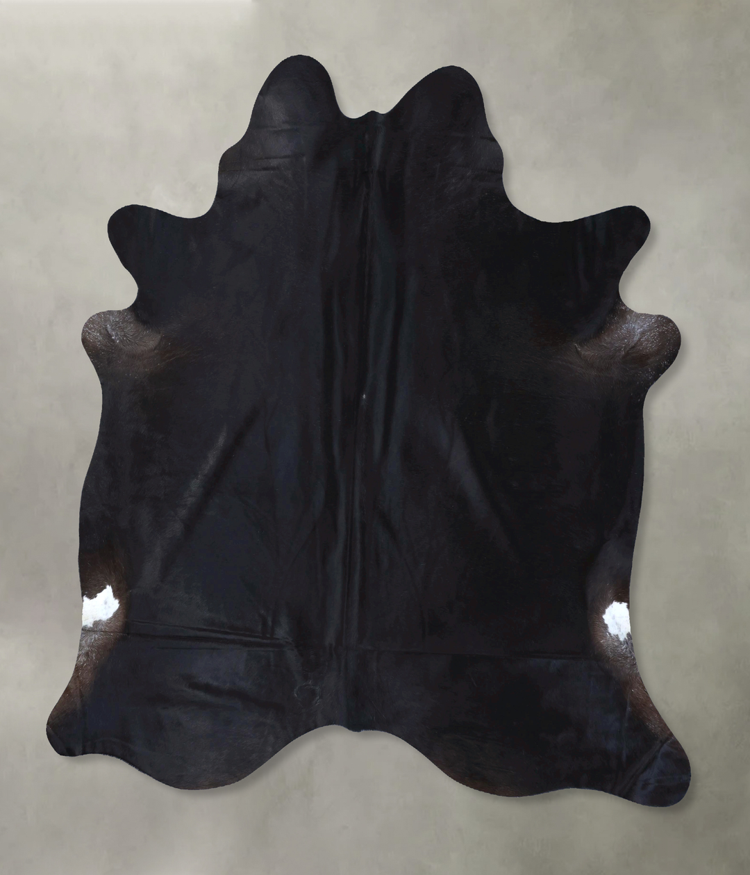 Solid Black XX-Large Brazilian Cowhide Rug 7'5"H x 7'1"W #B20046 by Hu