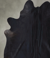 Solid Black XX-Large Brazilian Cowhide Rug 7'5"H x 7'1"W #B20046 by Hudson Hides