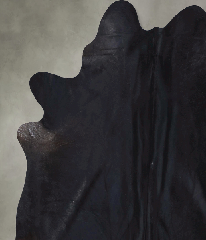 Solid Black XX-Large Brazilian Cowhide Rug 7'5"H x 7'1"W #B20046 by Hudson Hides