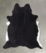 Solid Black X-Large Brazilian Cowhide Rug 7'4"H x 6'5"W #B20054 by Hudson Hides