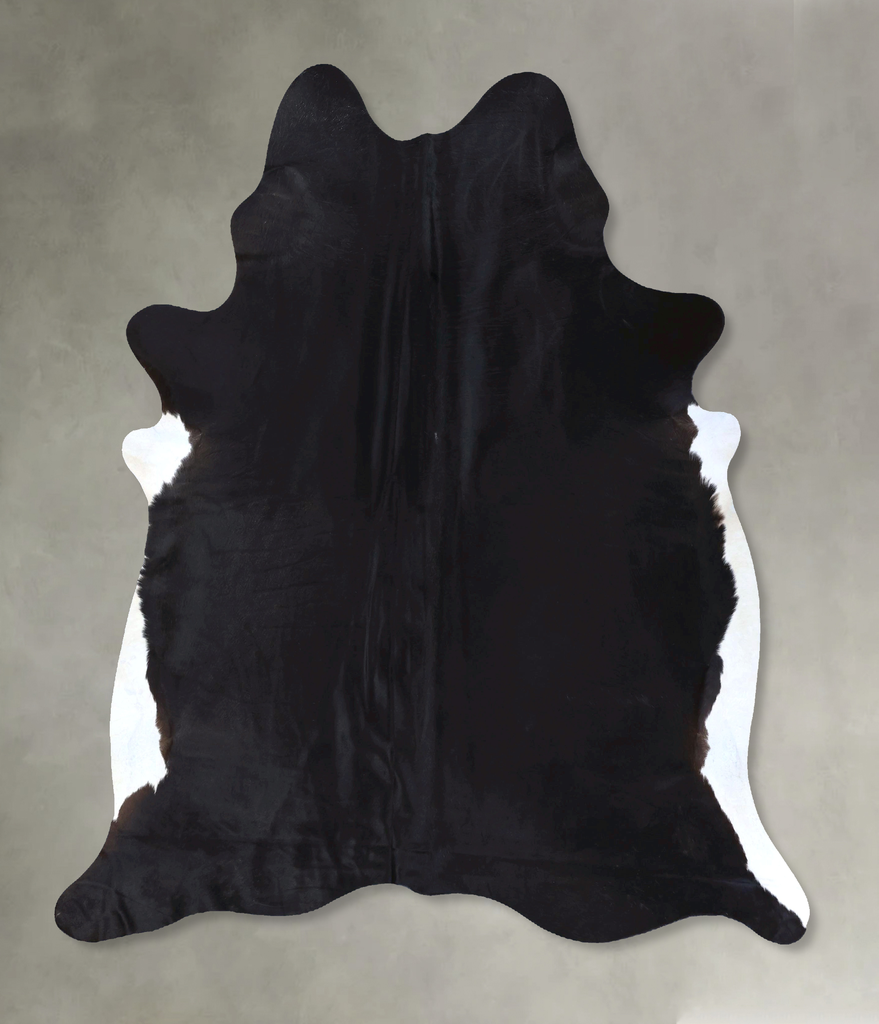 Solid Black X-Large Brazilian Cowhide Rug 7'4"H x 6'5"W #B20054 by Hudson Hides