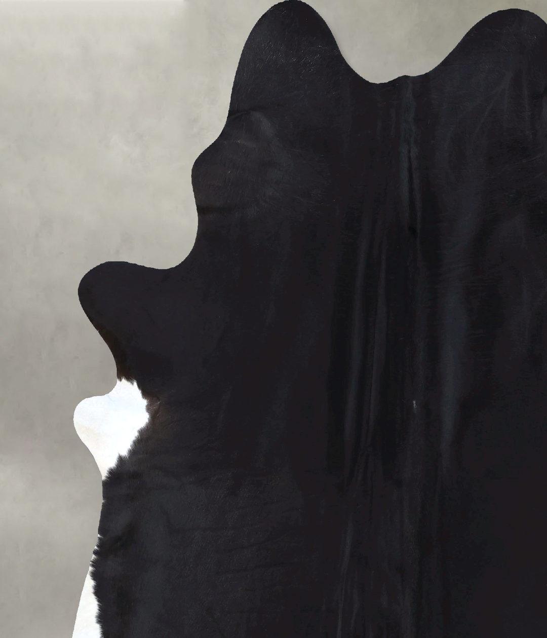 Solid Black X-Large Brazilian Cowhide Rug 7'4"H x 6'5"W #B20054 by Hud