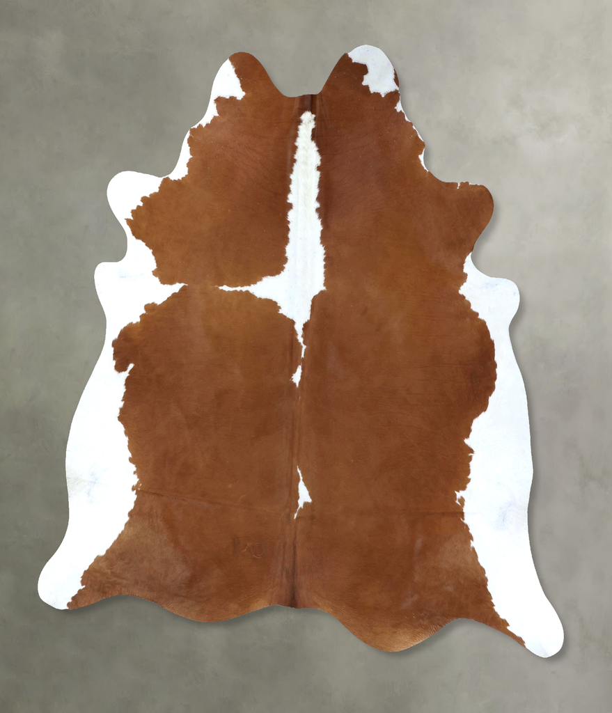 Brown and White XX-Large Brazilian Cowhide Rug 7'6"H x 6'10"W #B20062 by Hudson Hides