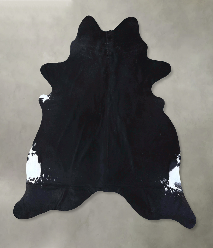 Solid Black XX-Large Brazilian Cowhide Rug 8'3"H x 7'0"W #B20071 by Hudson Hides