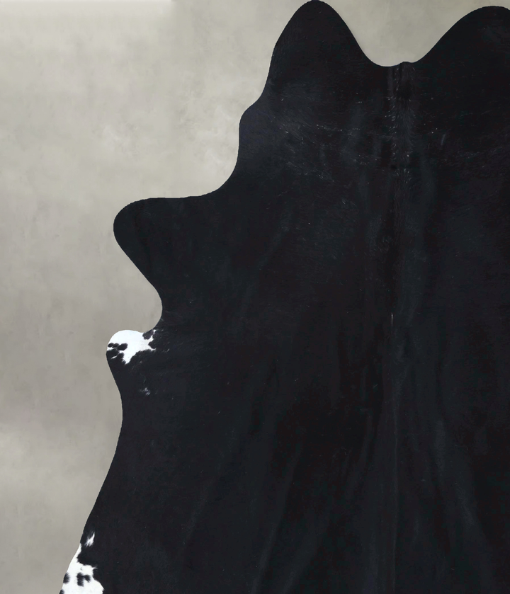 Solid Black XX-Large Brazilian Cowhide Rug 8'3"H x 7'0"W #B20071 by Hudson Hides