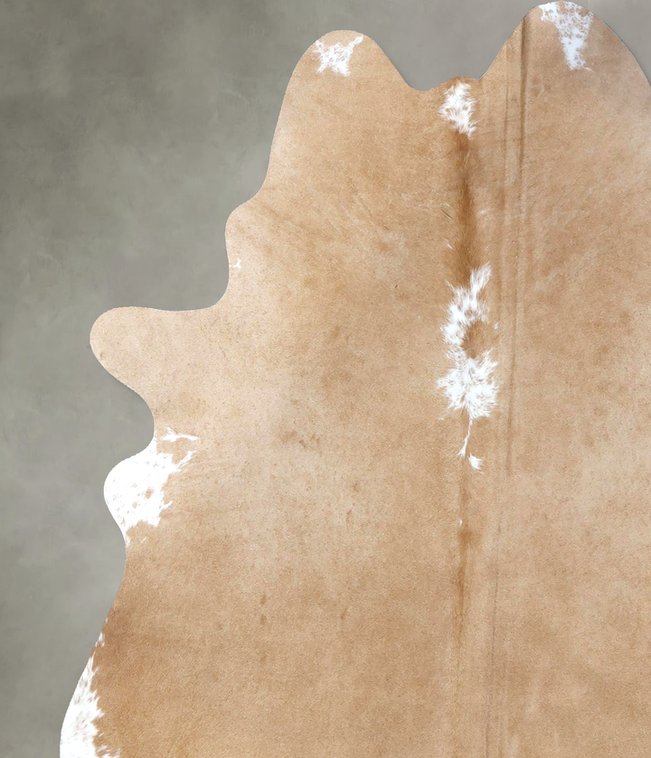 Beige X-Large Brazilian Cowhide Rug 7'4"H x 6'8"W #B20072 by Hudson Hides
