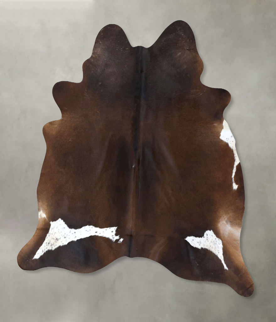 Chocolate and White XX-Large Brazilian Cowhide Rug 7'8"H x 6'10"W #B20073 by Hudson Hides