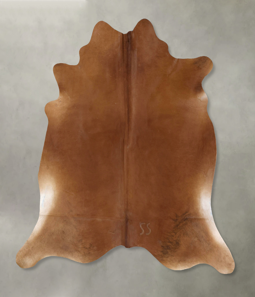 Solid Brown XX-Large Brazilian Cowhide Rug 7'2"H x 7'0"W #B20074 by Hudson Hides