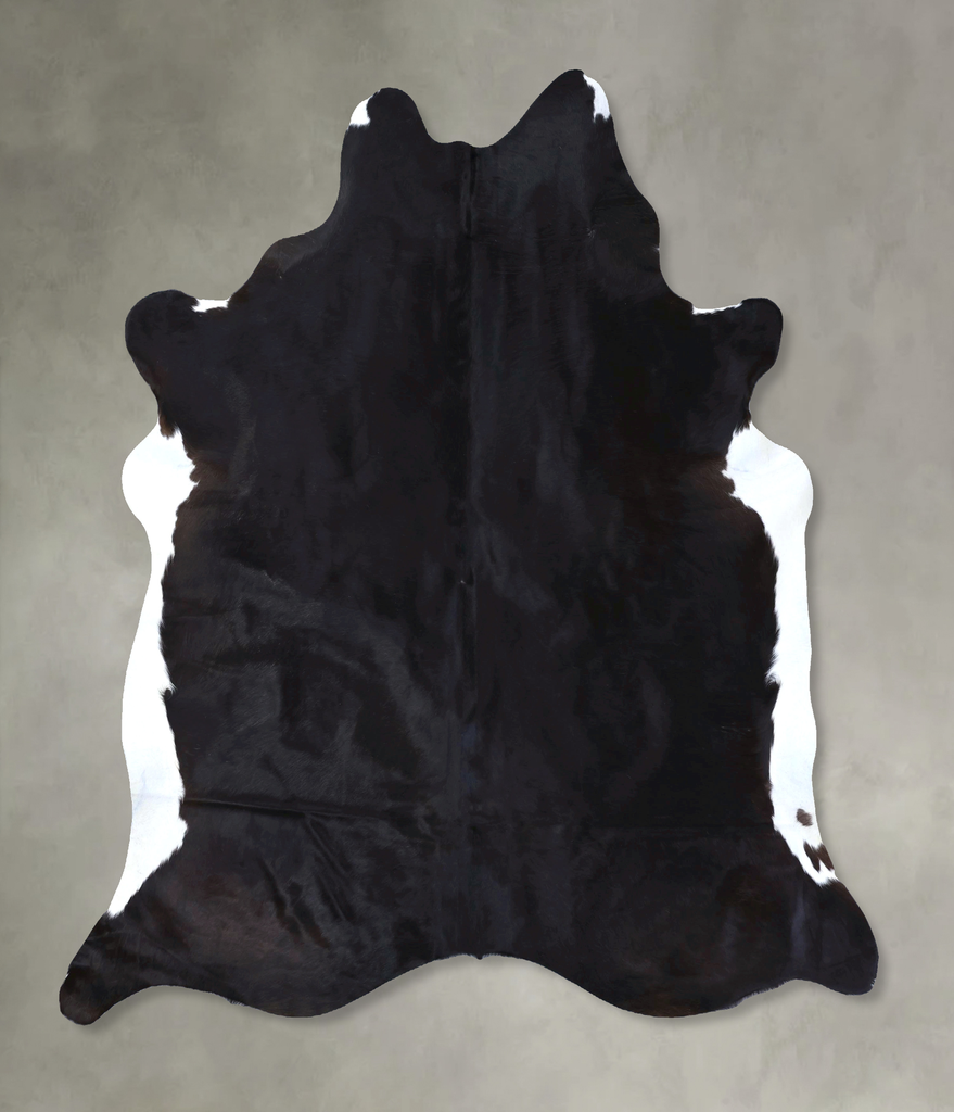 Solid Black XX-Large Brazilian Cowhide Rug 8'1"H x 6'9"W #B20081 by Hudson Hides