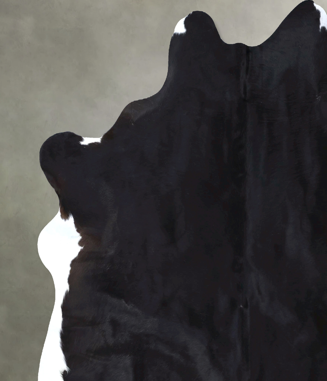 Solid Black XX-Large Brazilian Cowhide Rug 8'1"H x 6'9"W #B20081 by Hu